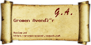 Gromen Avenár névjegykártya